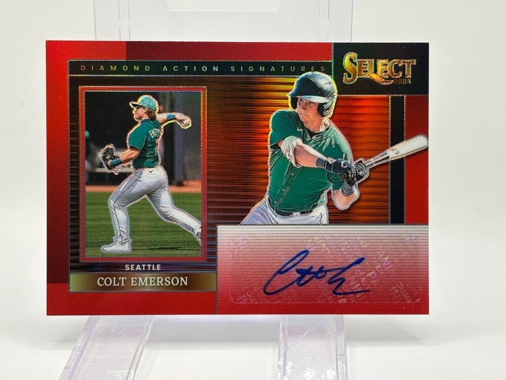2024 Panini Select Colt Emerson Diamond Action Signatures Red Auto /99 Mariners